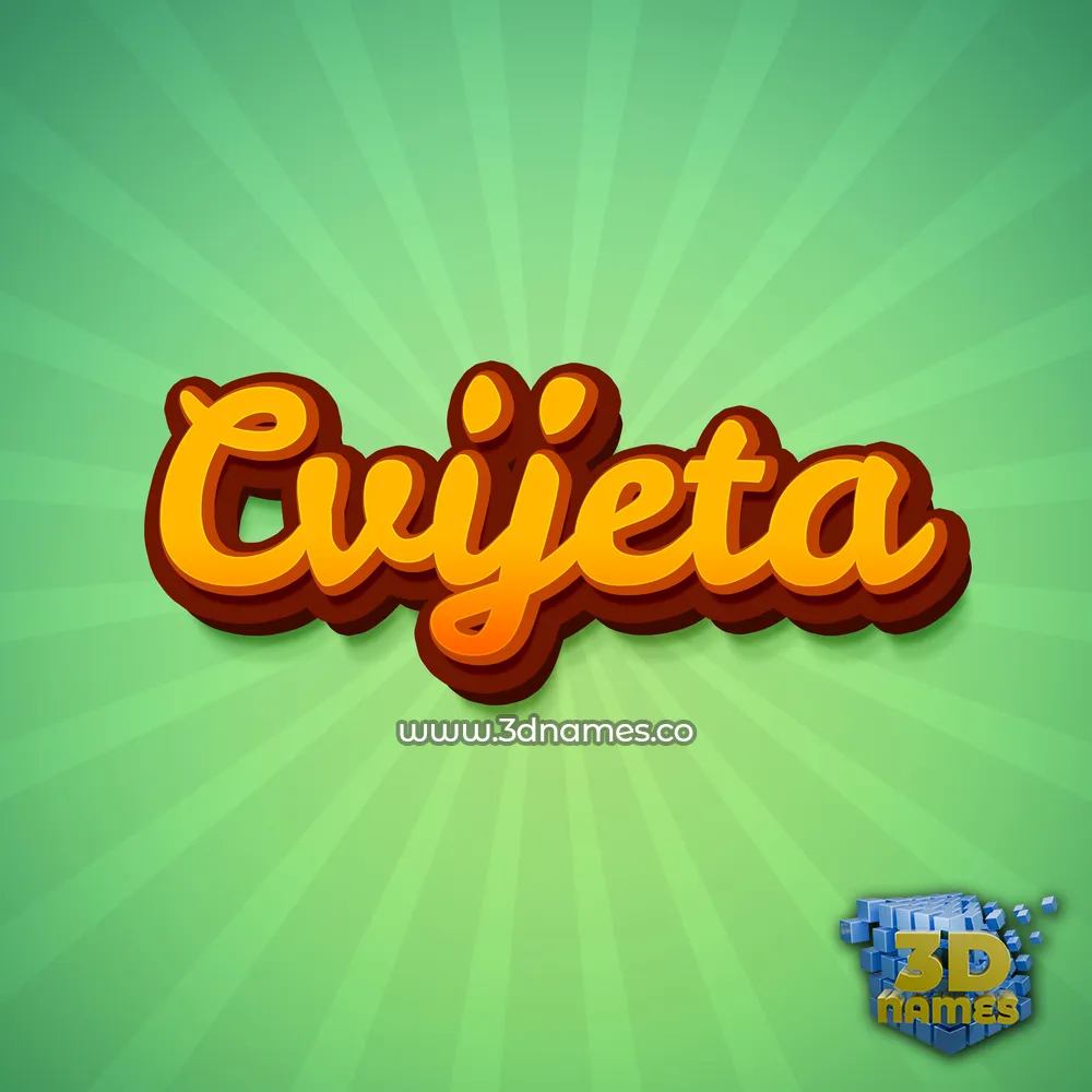 cvijeta in Green Rays style - 3D name wallpaper