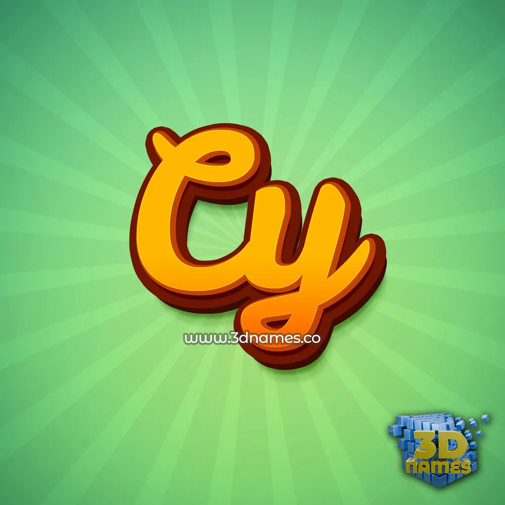 cy in Green Rays style - 3D name wallpaper