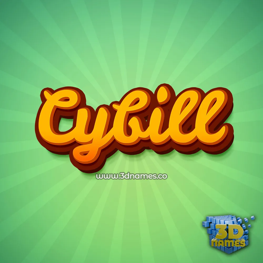 cybill in Green Rays style - 3D name wallpaper