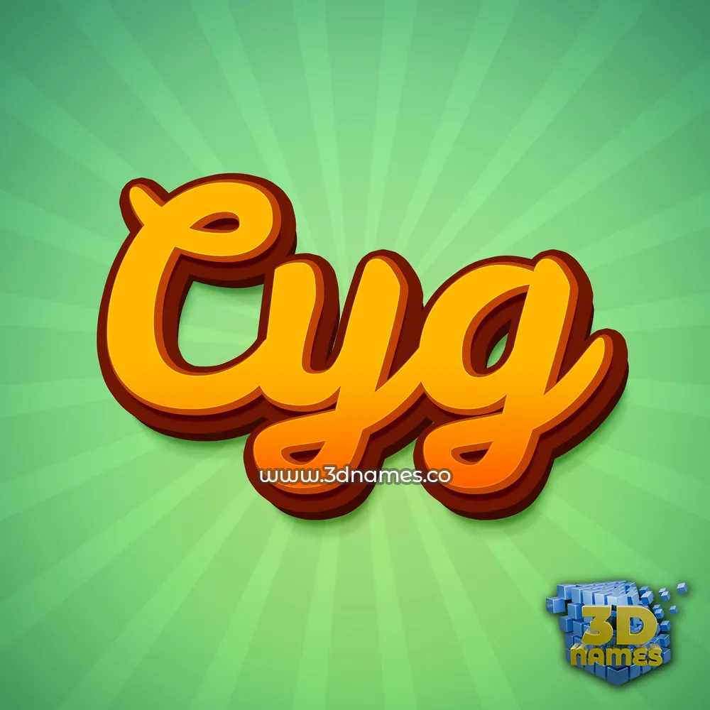 cyg in Green Rays style - 3D name wallpaper