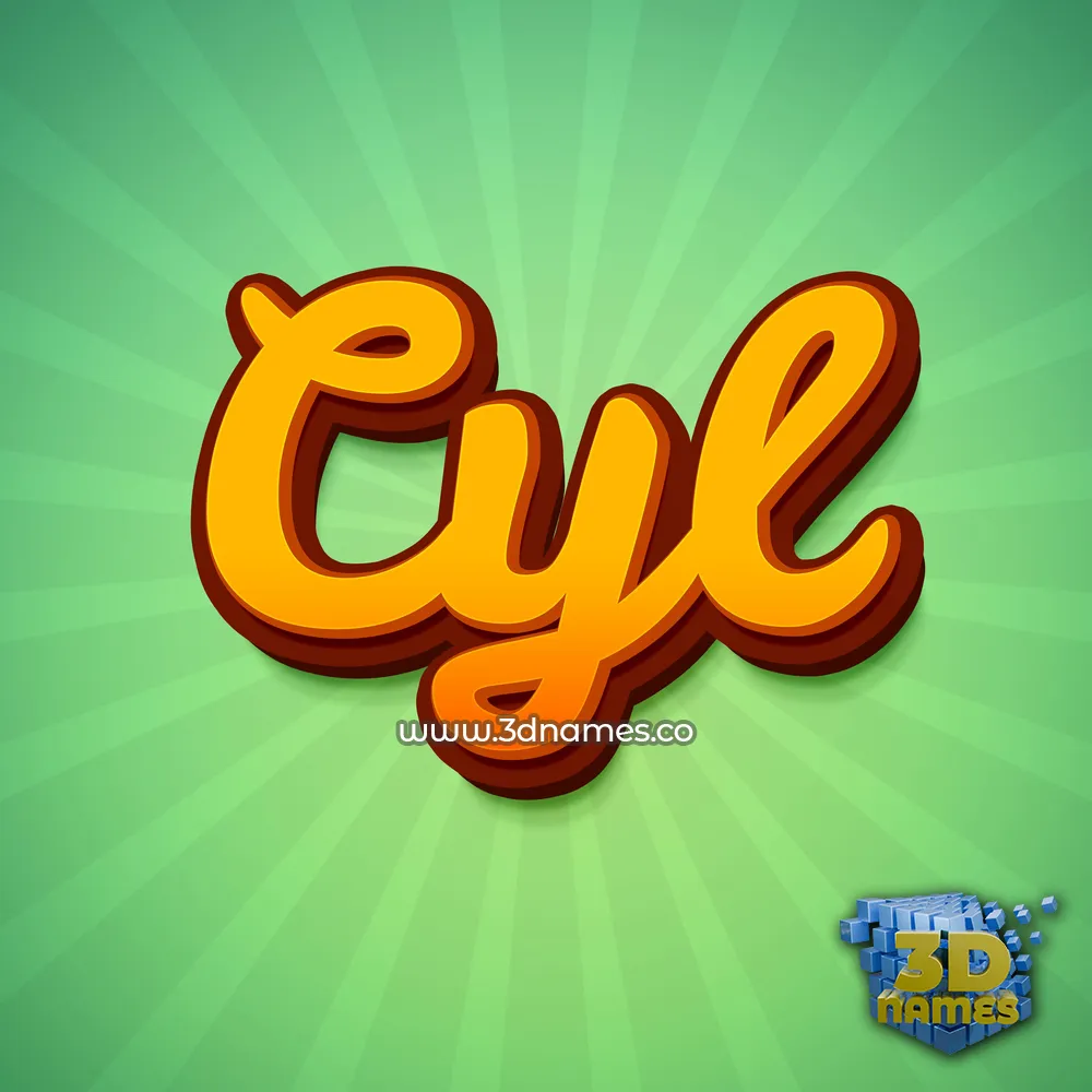 cyl in Green Rays style - 3D name wallpaper