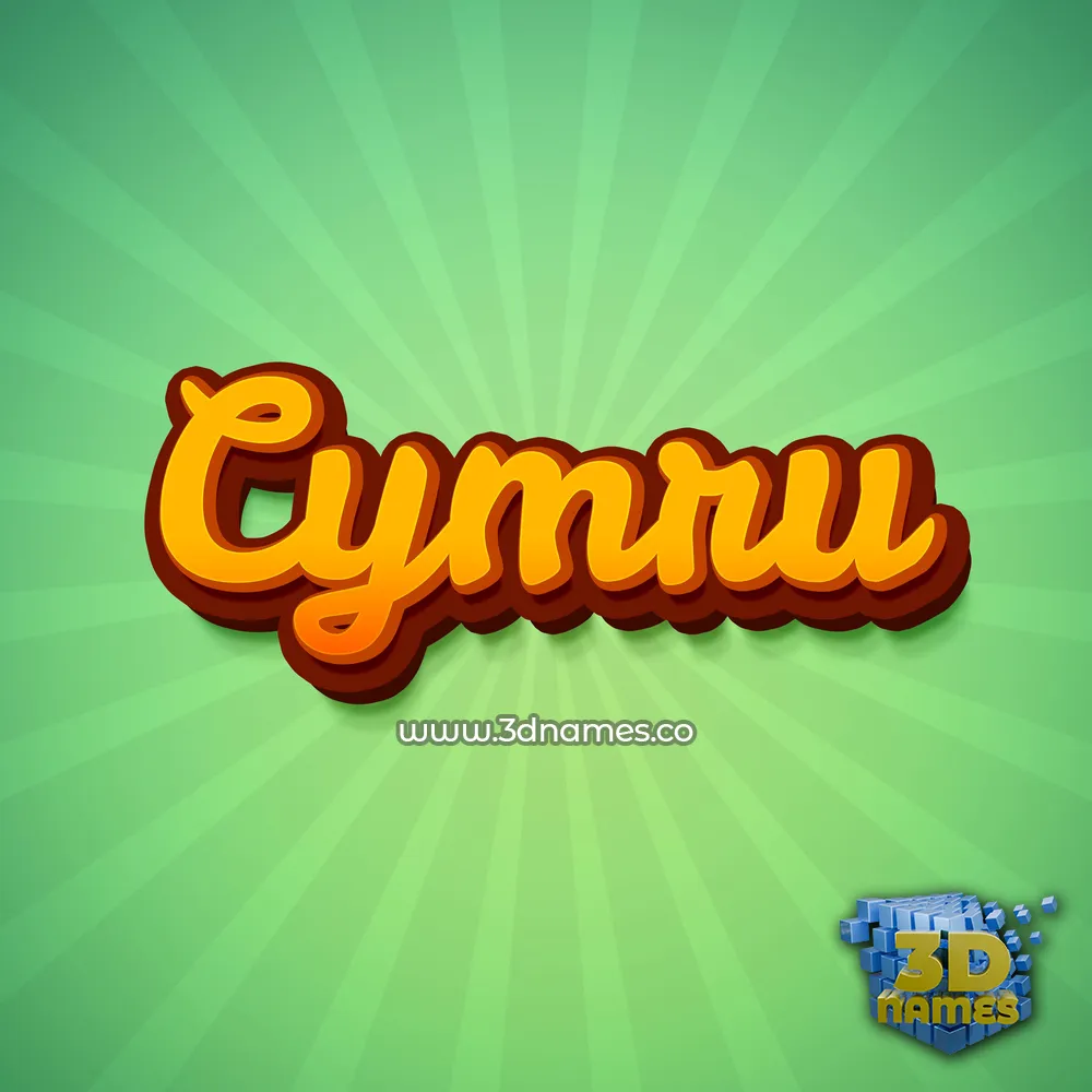 cymru in Green Rays style - 3D name wallpaper