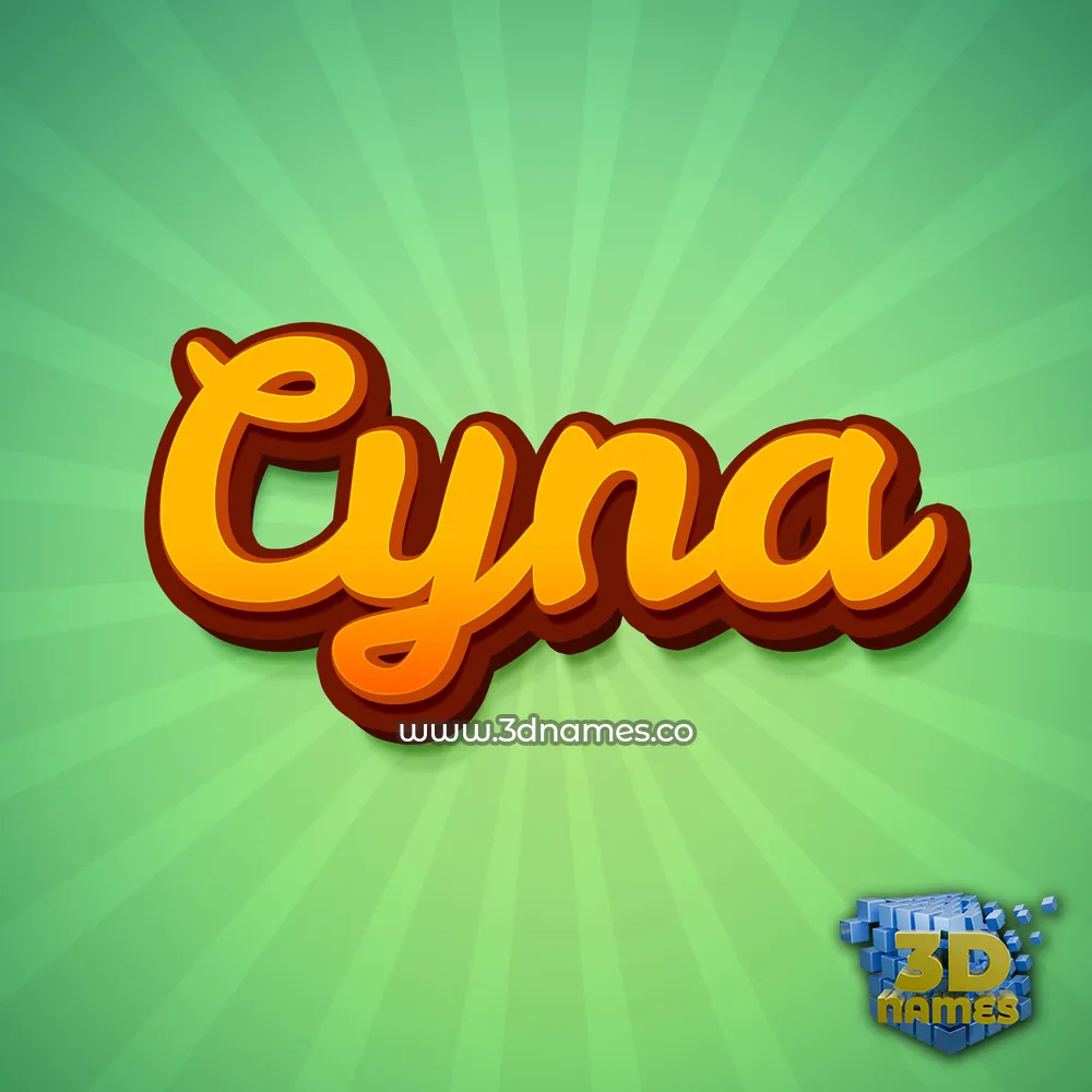 cyna in Green Rays style - 3D name wallpaper