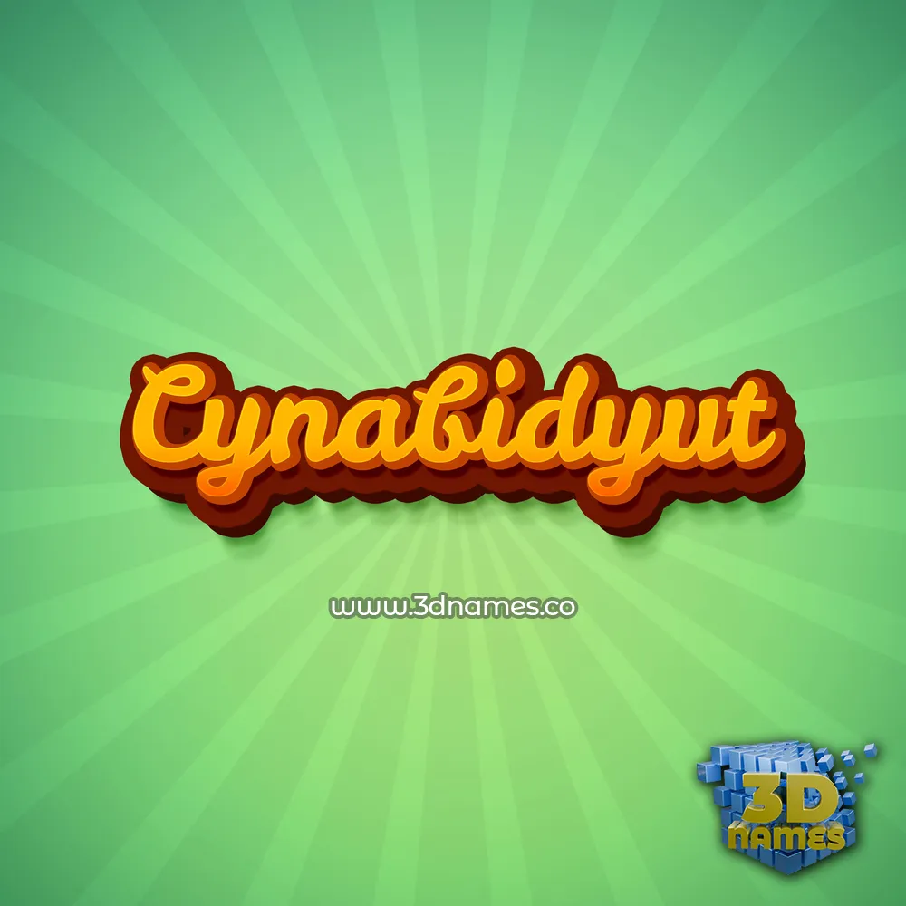 cynabidyut in Green Rays style - 3D name wallpaper
