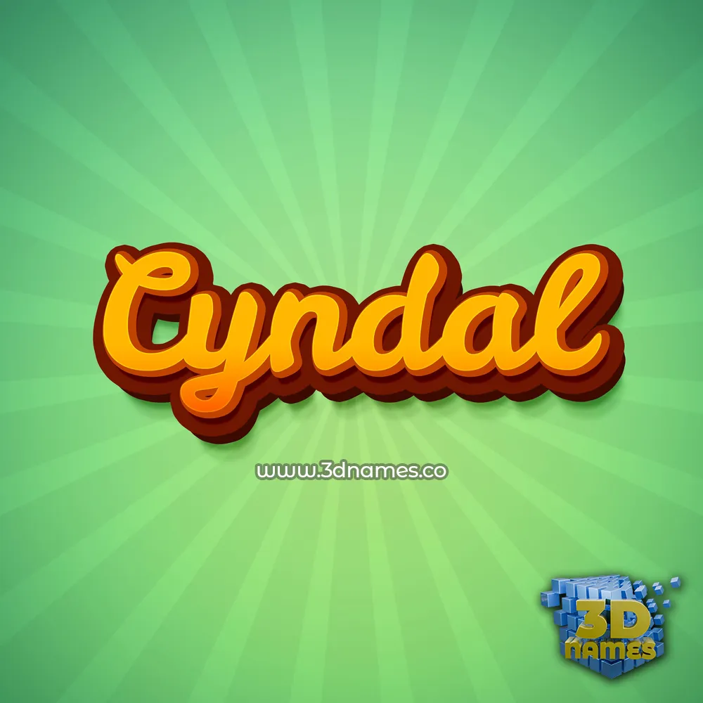 cyndal in Green Rays style - 3D name wallpaper