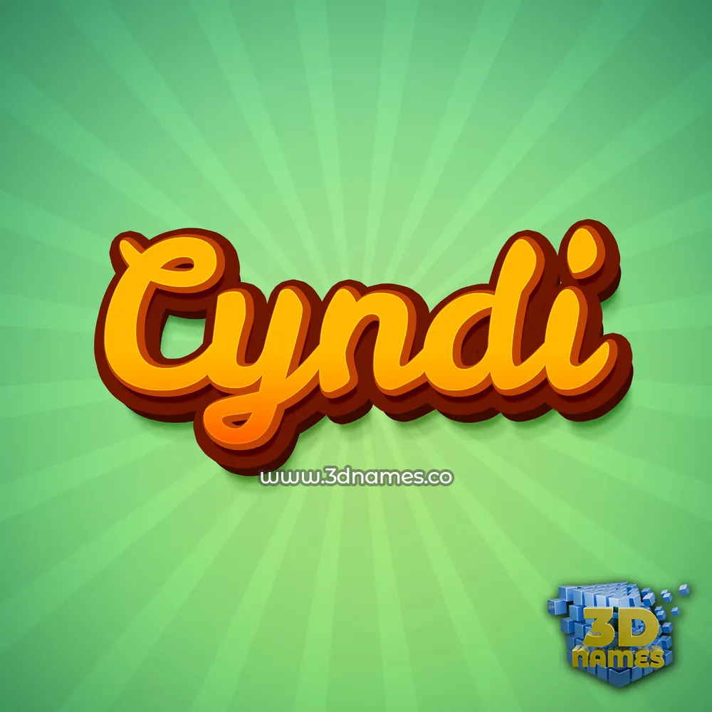 cyndi in Green Rays style - 3D name wallpaper