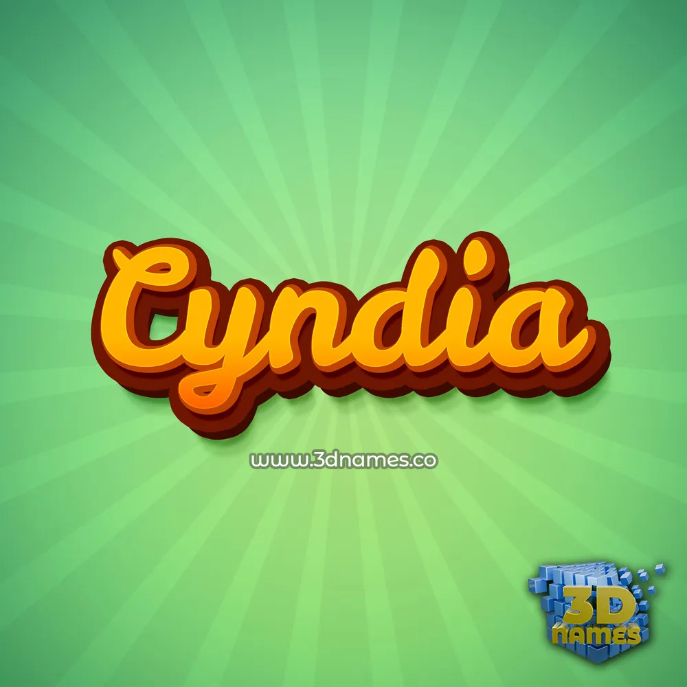 cyndia in Green Rays style - 3D name wallpaper
