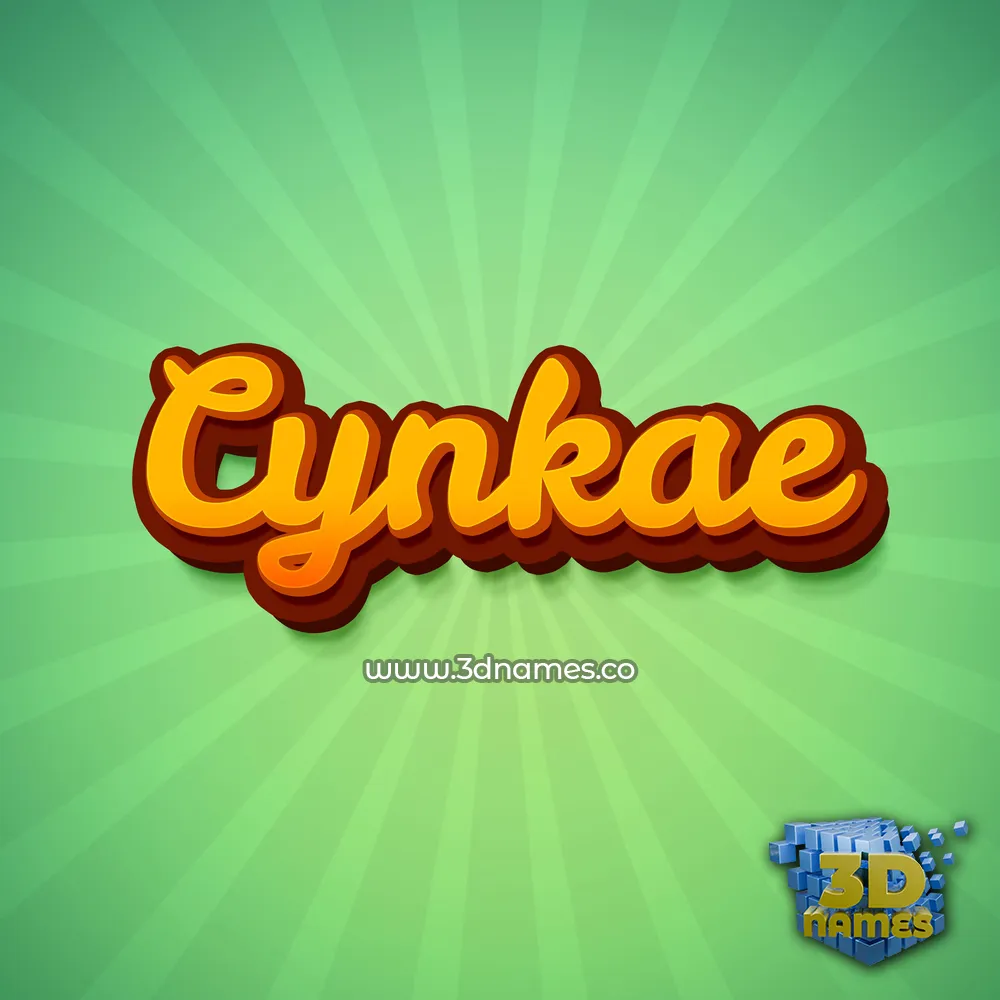 cynkae in Green Rays style - 3D name wallpaper