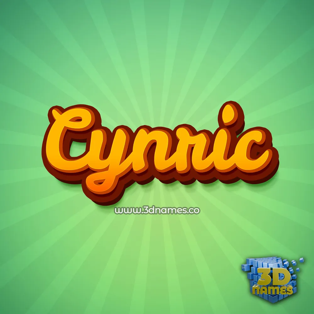 cynric in Green Rays style - 3D name wallpaper