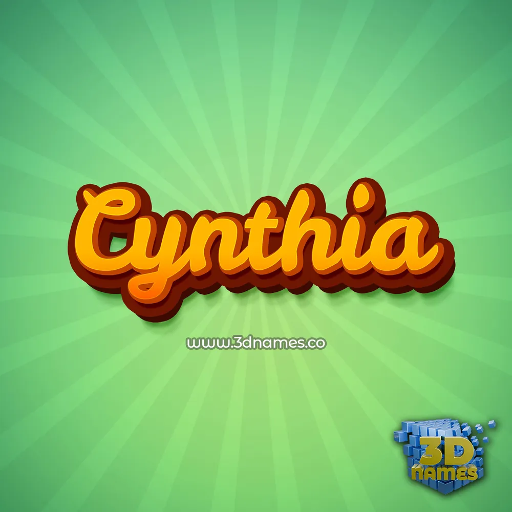 cynthia in Green Rays style - 3D name wallpaper