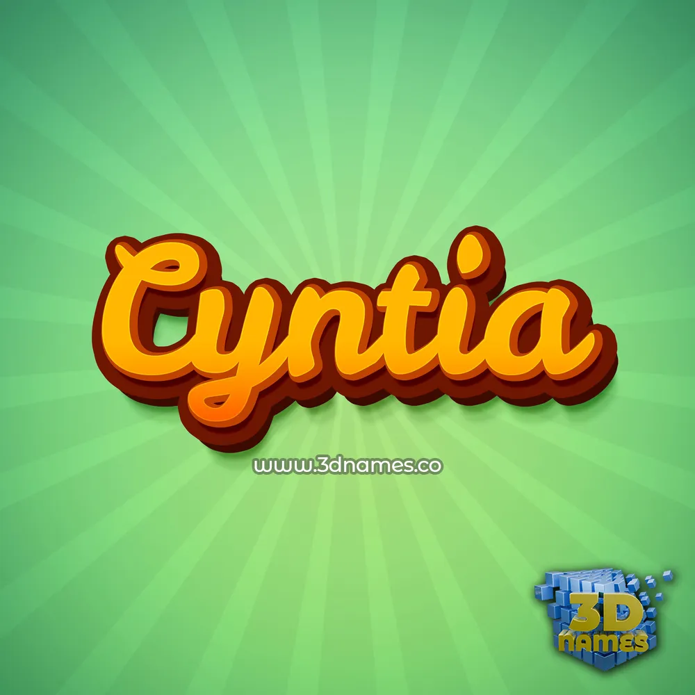 cyntia in Green Rays style - 3D name wallpaper