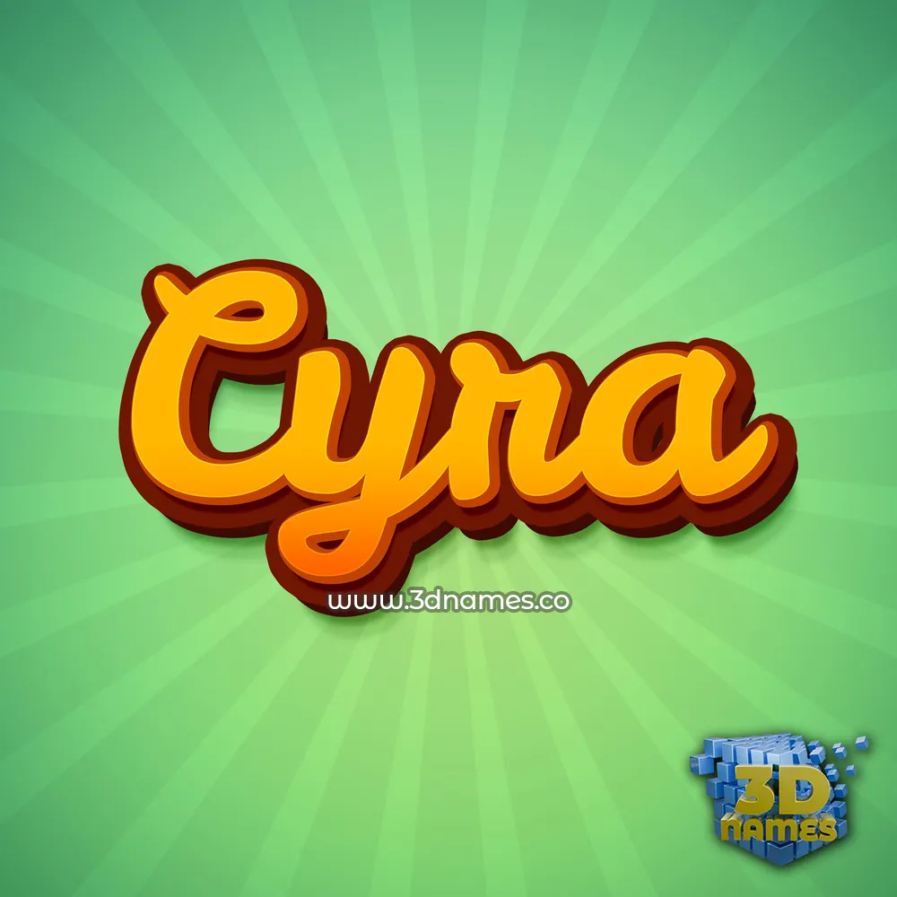 cyra in Green Rays style - 3D name wallpaper