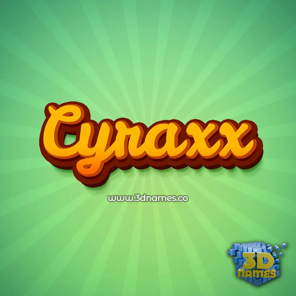 cyraxx in Green Rays style - 3D name wallpaper