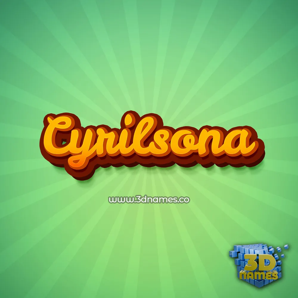 cyrilsona in Green Rays style - 3D name wallpaper