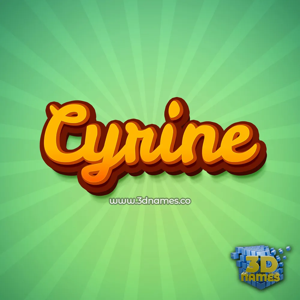cyrine in Green Rays style - 3D name wallpaper