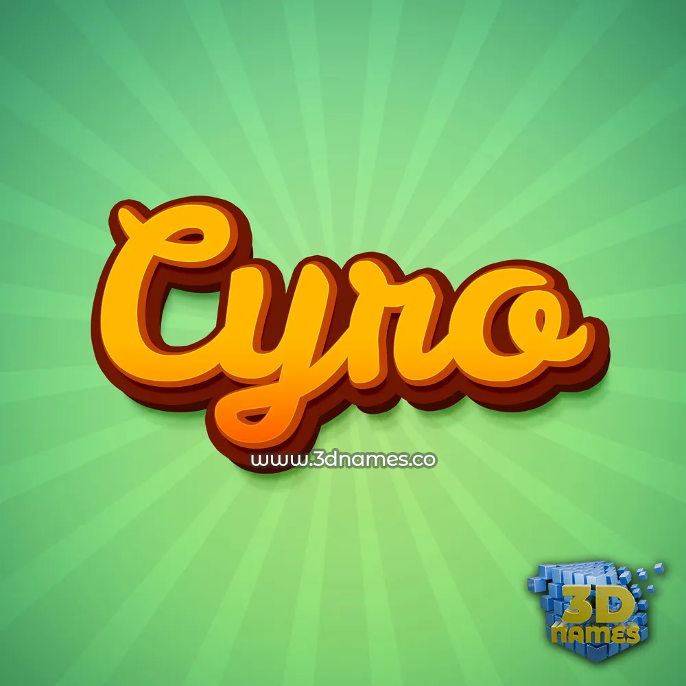 cyro in Green Rays style - 3D name wallpaper
