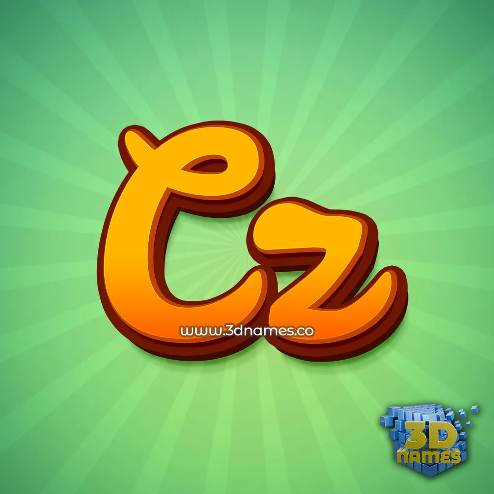 cz in Green Rays style - 3D name wallpaper