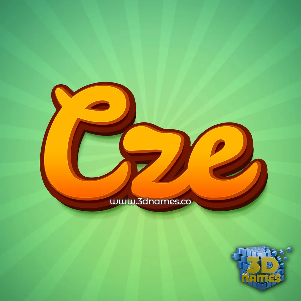 cze in Green Rays style - 3D name wallpaper