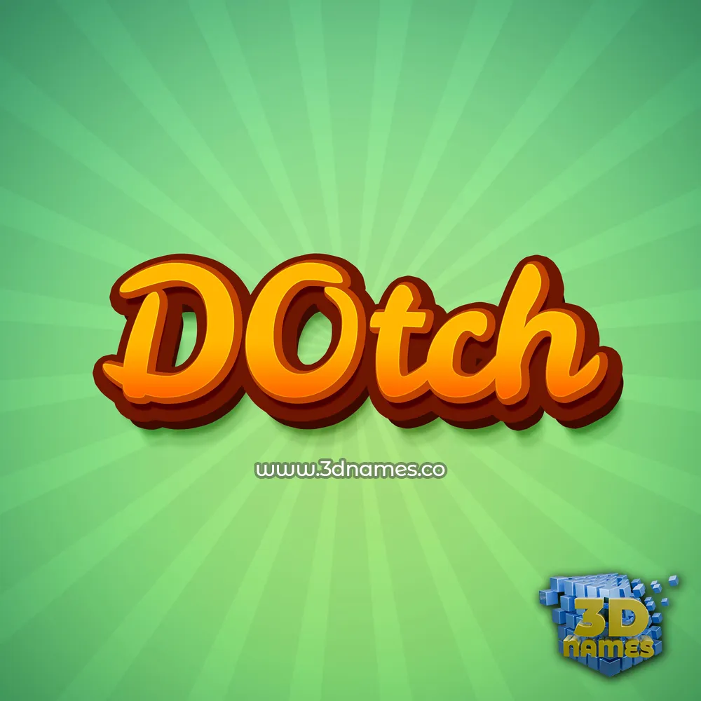 d0tch in Green Rays style - 3D name wallpaper