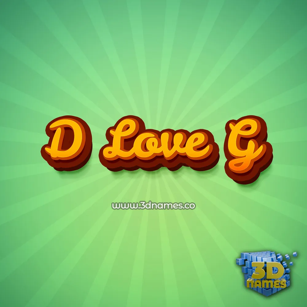d love g in Green Rays style - 3D name wallpaper