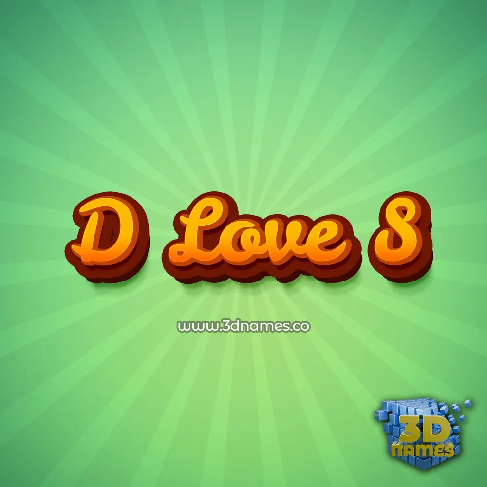 d love s in Green Rays style - 3D name wallpaper