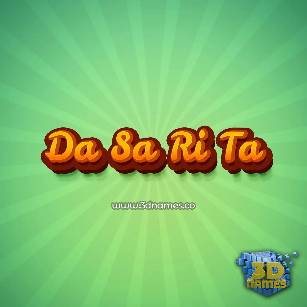 da sa ri ta in Green Rays style - 3D name wallpaper