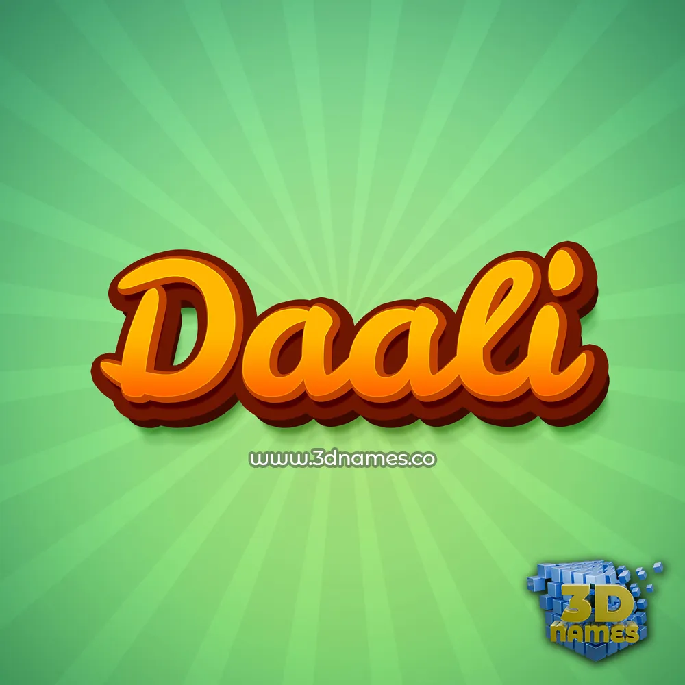 daali in Green Rays style - 3D name wallpaper