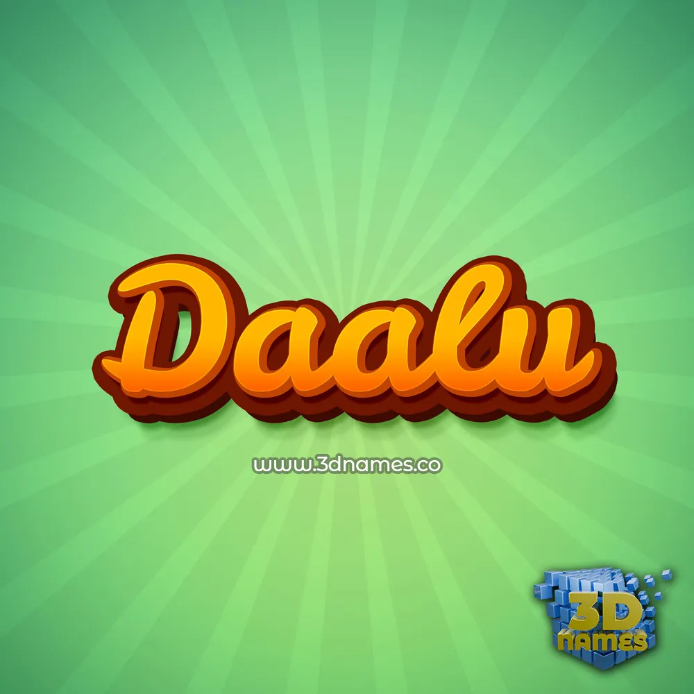 daalu in Green Rays style - 3D name wallpaper
