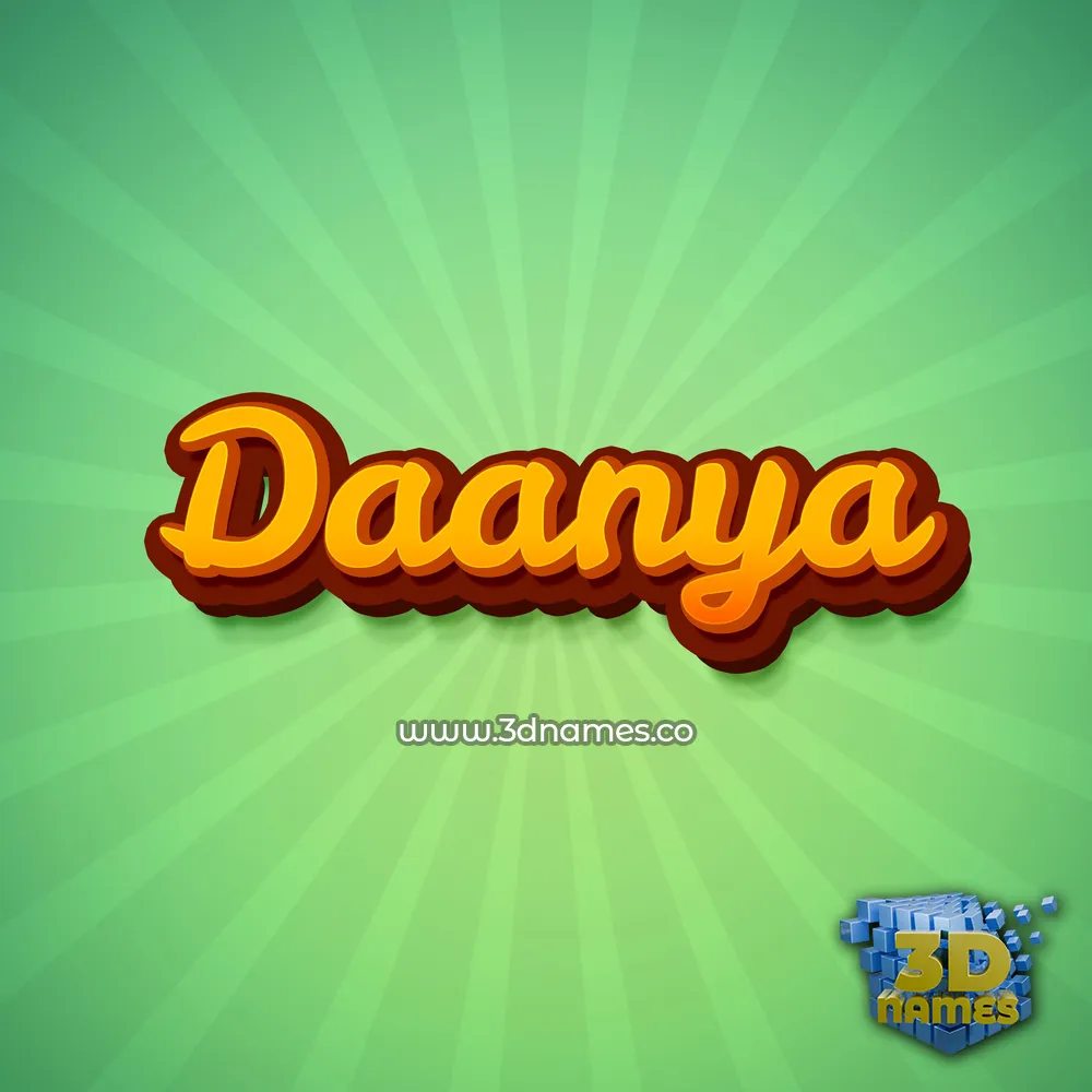 daanya in Green Rays style - 3D name wallpaper