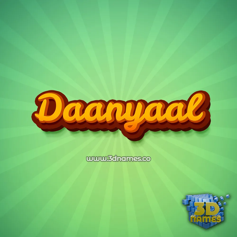daanyaal in Green Rays style - 3D name wallpaper