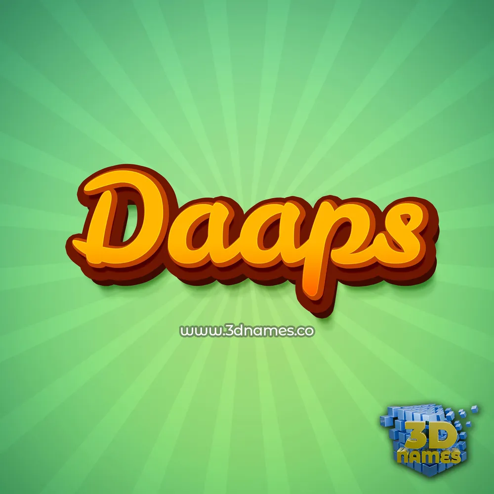 daaps in Green Rays style - 3D name wallpaper