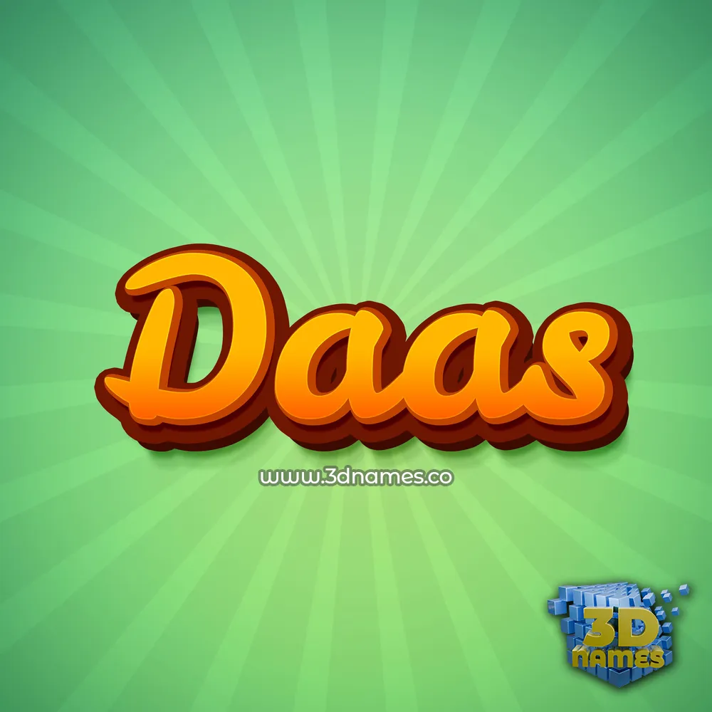 daas in Green Rays style - 3D name wallpaper