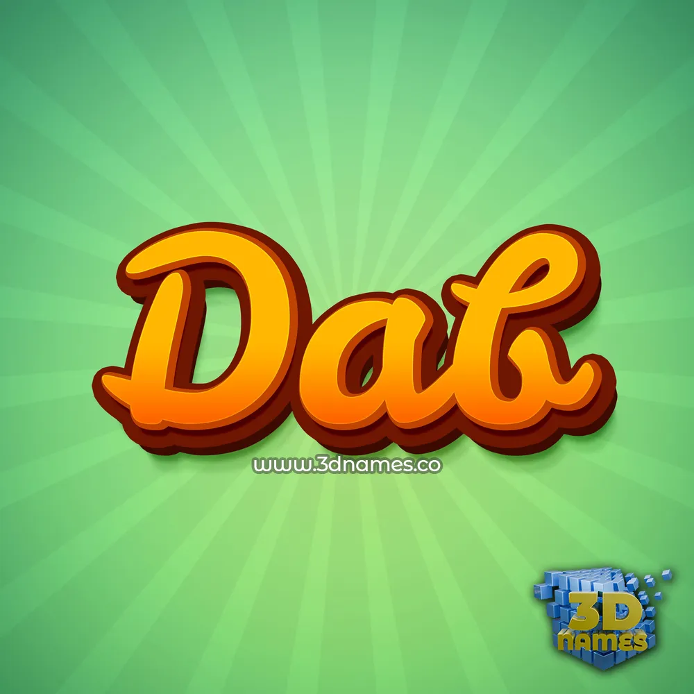 dab in Green Rays style - 3D name wallpaper