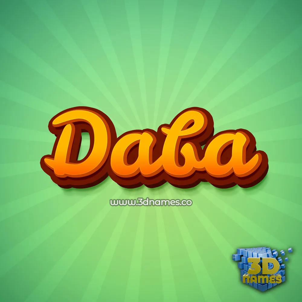 daba in Green Rays style - 3D name wallpaper