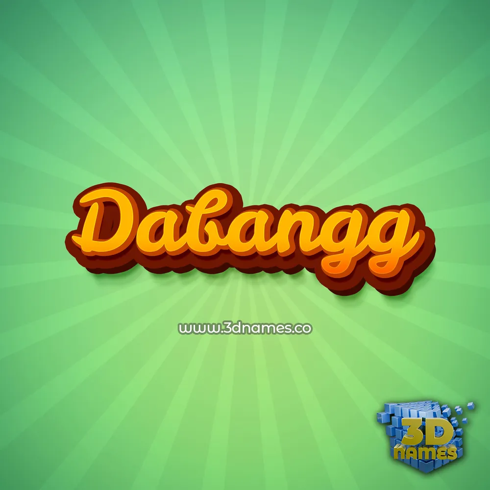 dabangg in Green Rays style - 3D name wallpaper