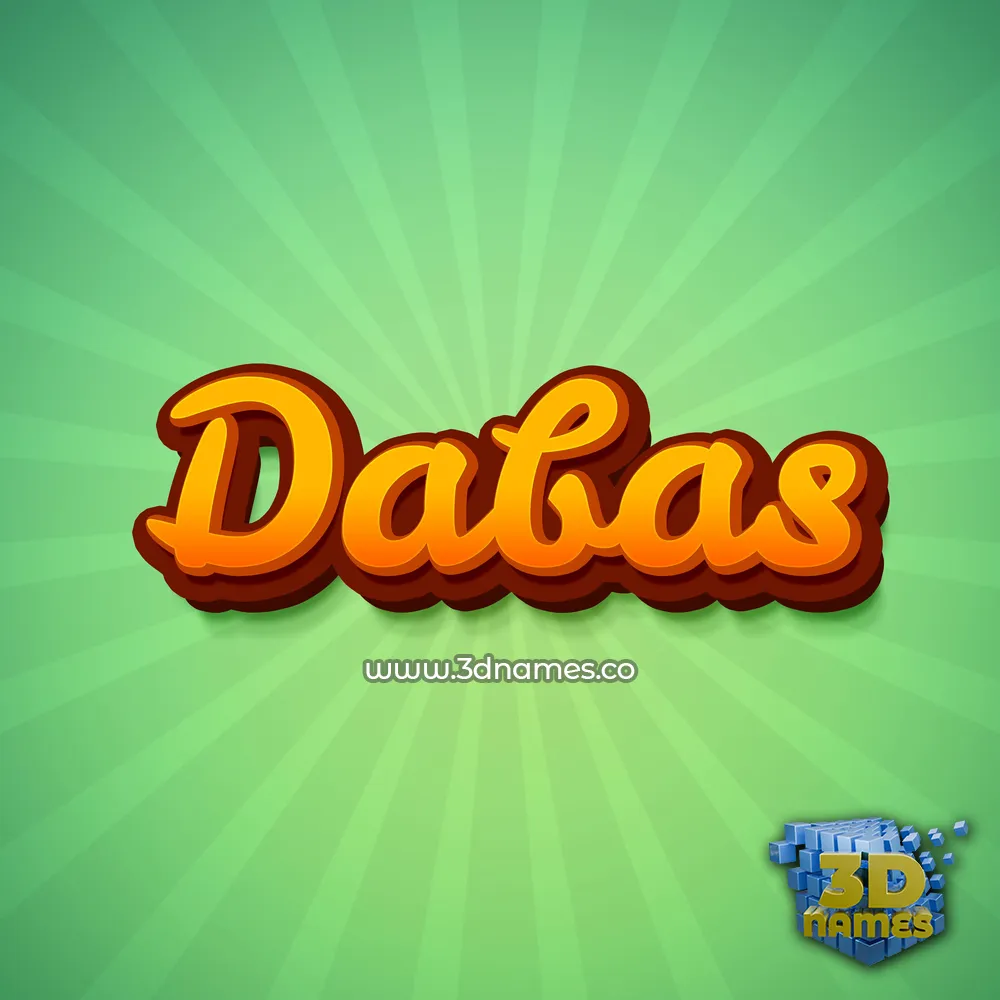 dabas in Green Rays style - 3D name wallpaper