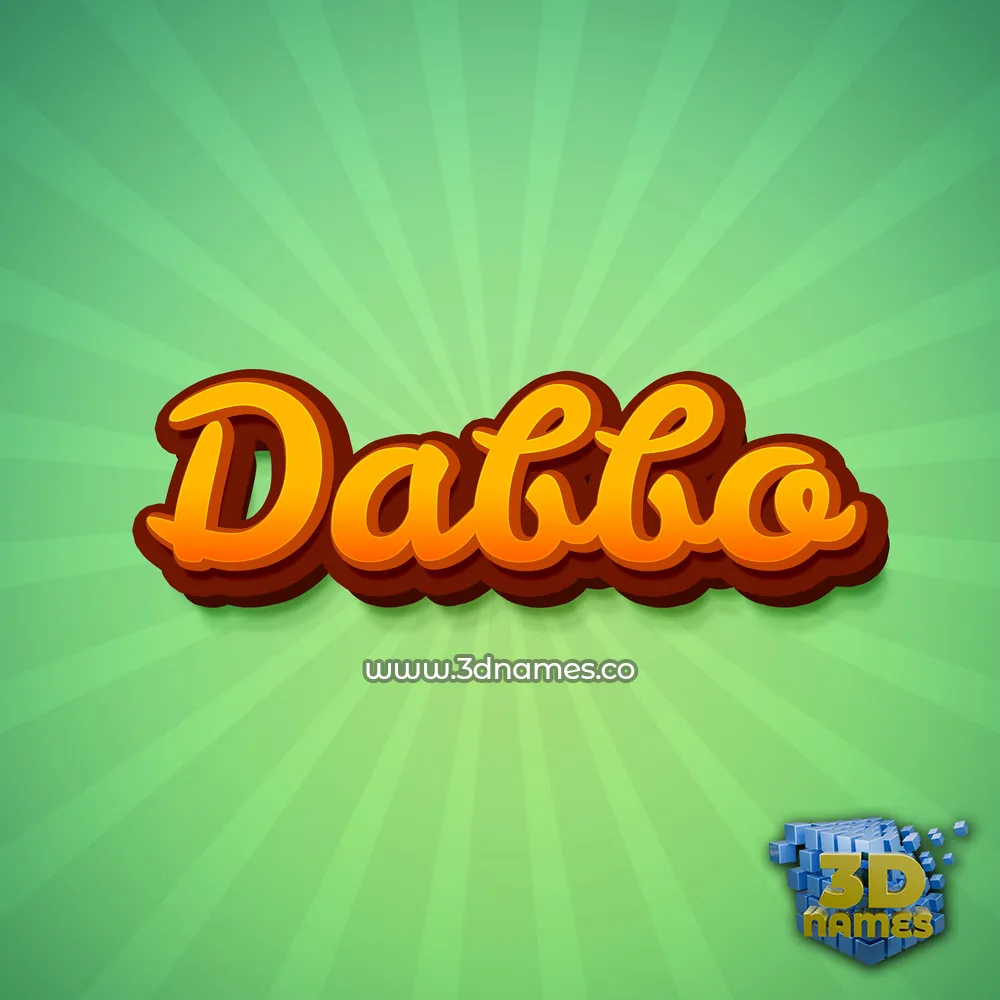 dabbo in Green Rays style - 3D name wallpaper