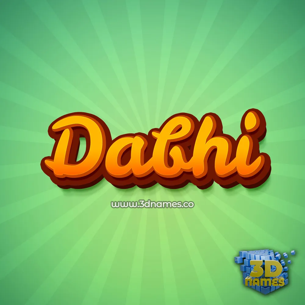 dabhi in Green Rays style - 3D name wallpaper