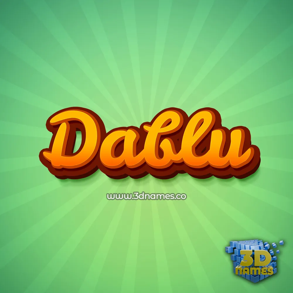 dablu in Green Rays style - 3D name wallpaper