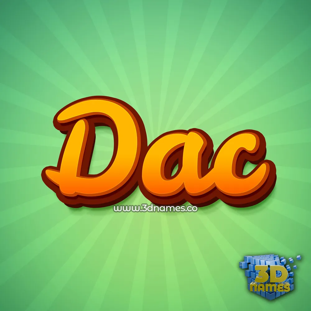 dac in Green Rays style - 3D name wallpaper