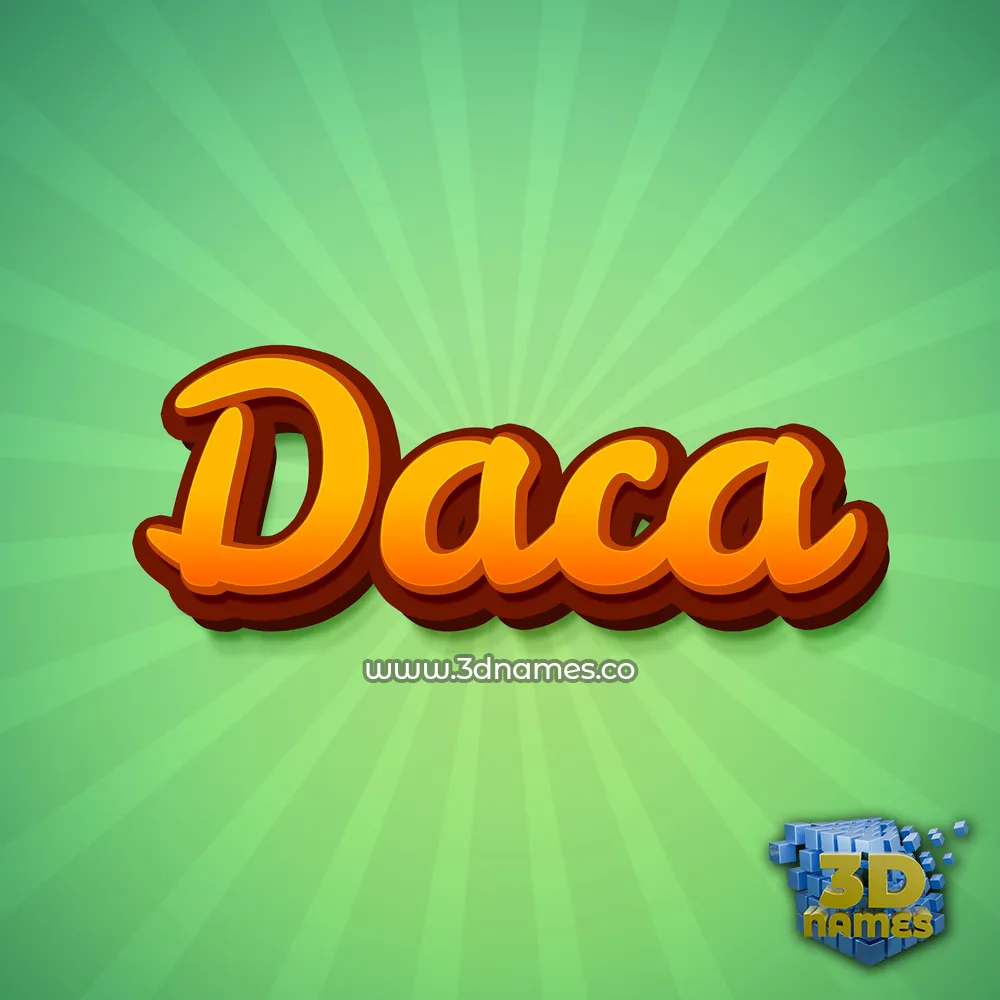 daca in Green Rays style - 3D name wallpaper