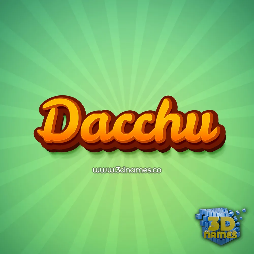 dacchu in Green Rays style - 3D name wallpaper