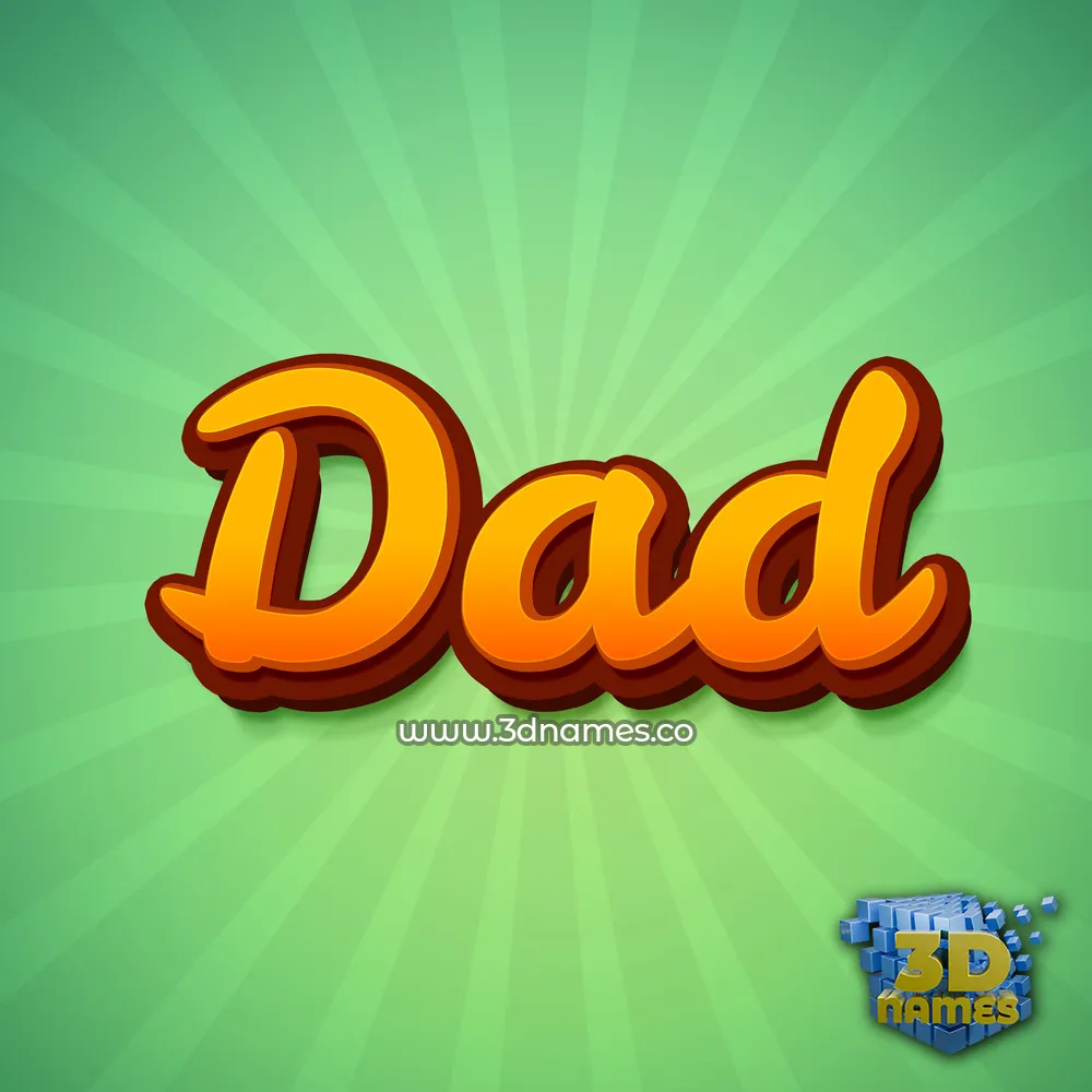 dad in Green Rays style - 3D name wallpaper