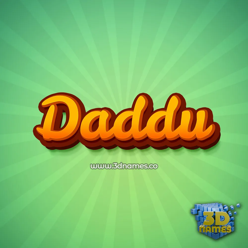 daddu in Green Rays style - 3D name wallpaper