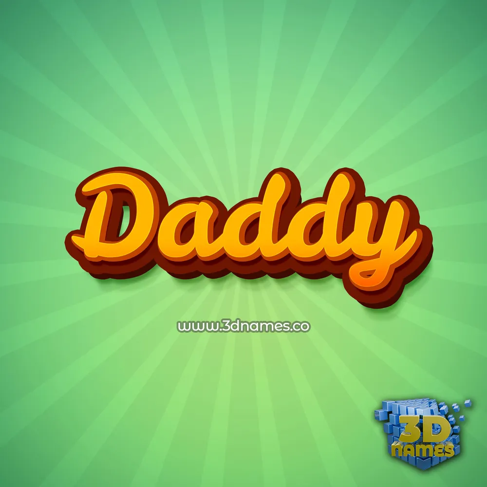 daddy in Green Rays style - 3D name wallpaper