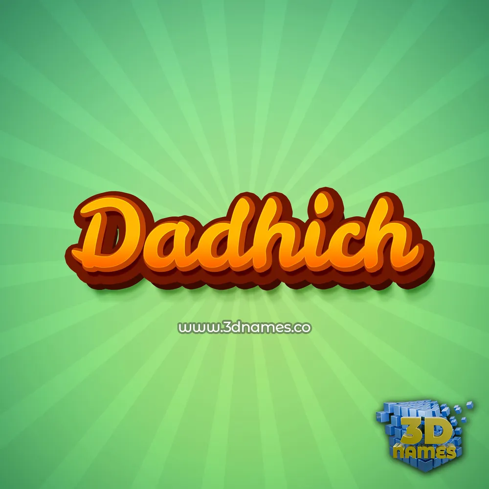 dadhich in Green Rays style - 3D name wallpaper
