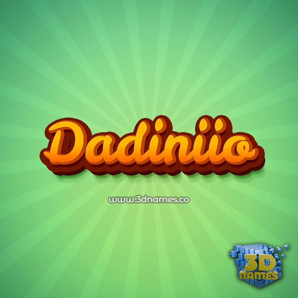 dadiniio in Green Rays style - 3D name wallpaper