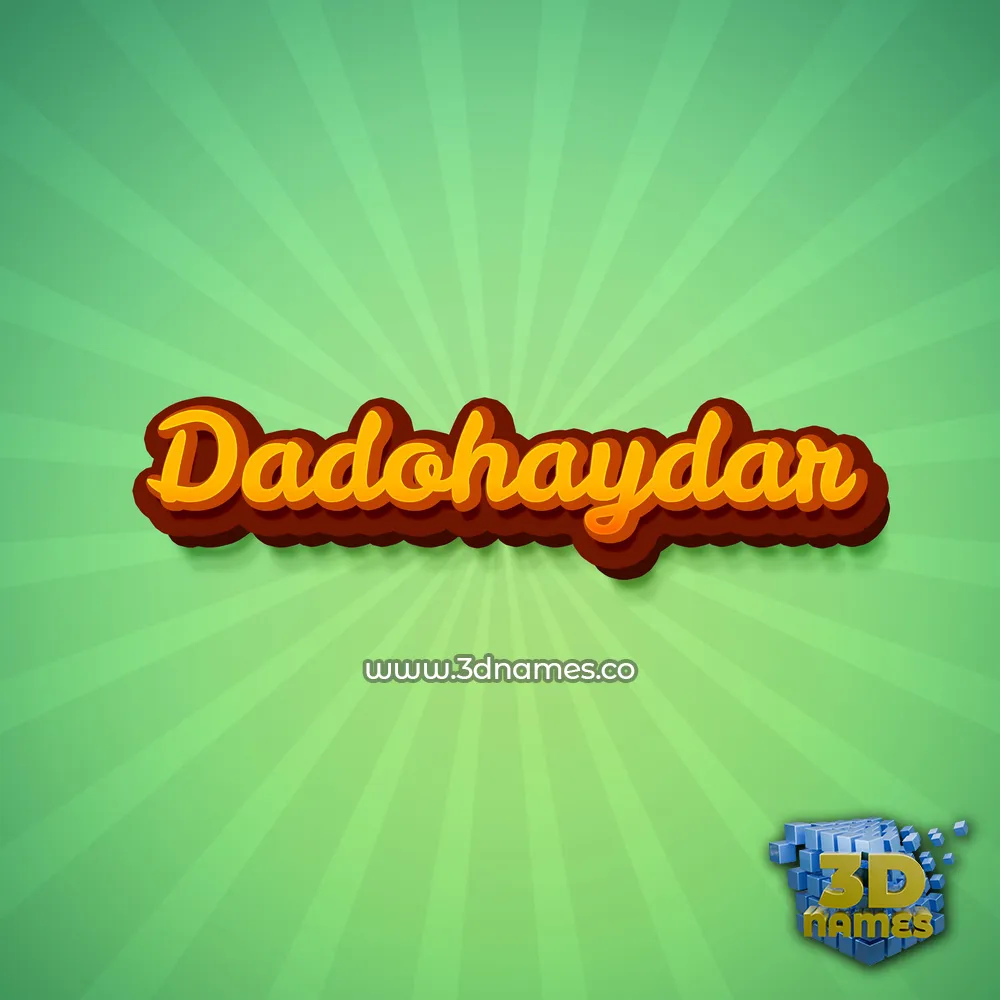 dadohaydar in Green Rays style - 3D name wallpaper