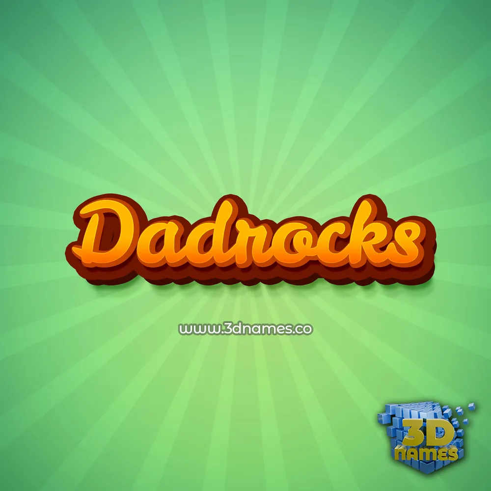 dadrocks in Green Rays style - 3D name wallpaper