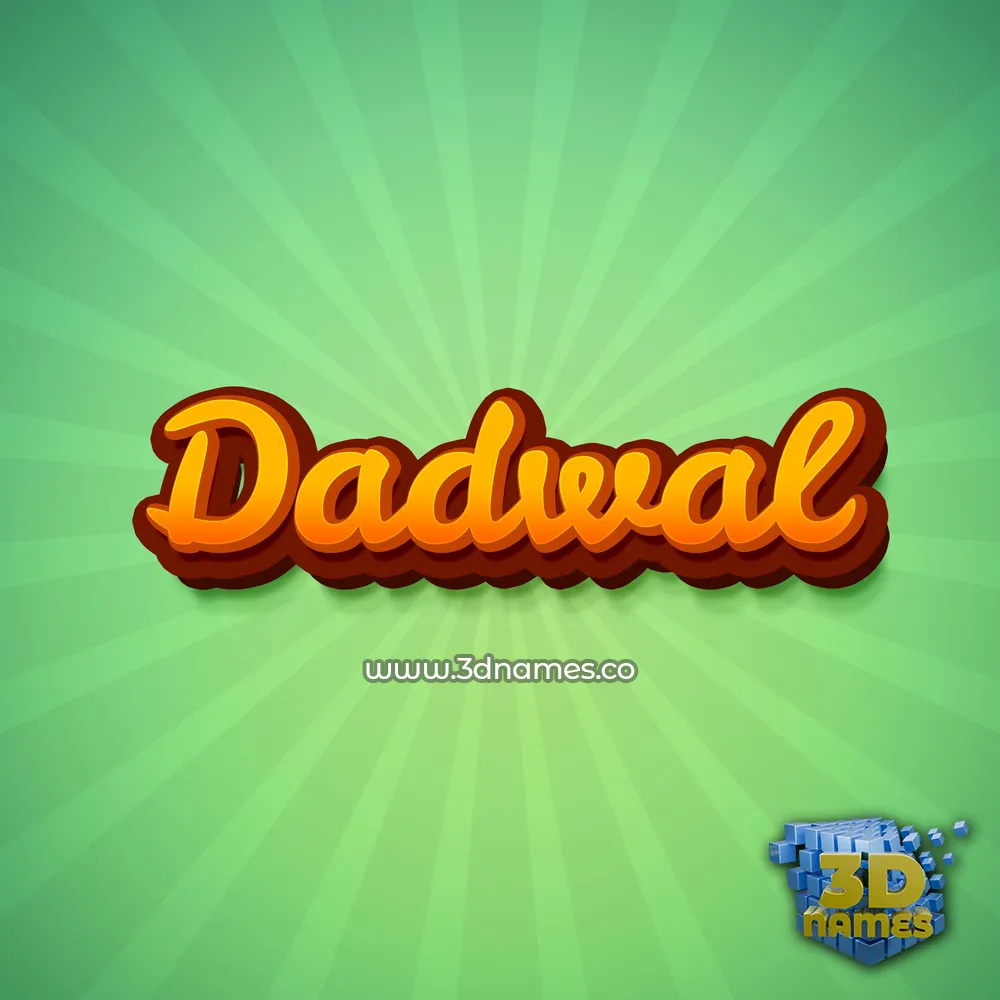 dadwal in Green Rays style - 3D name wallpaper